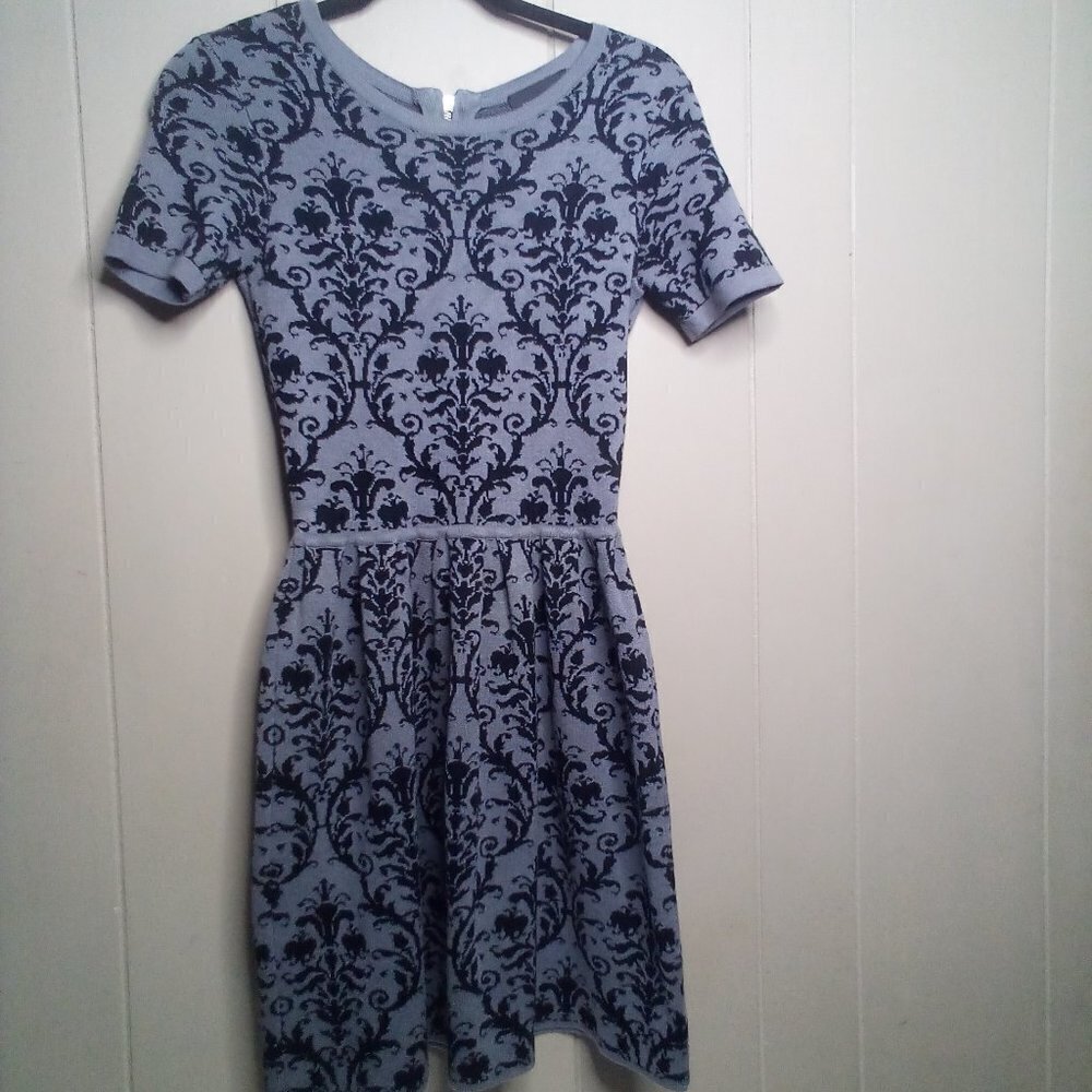 Romeo & Juliet Couture Dress S Short Sleeve Patterned Gray Black